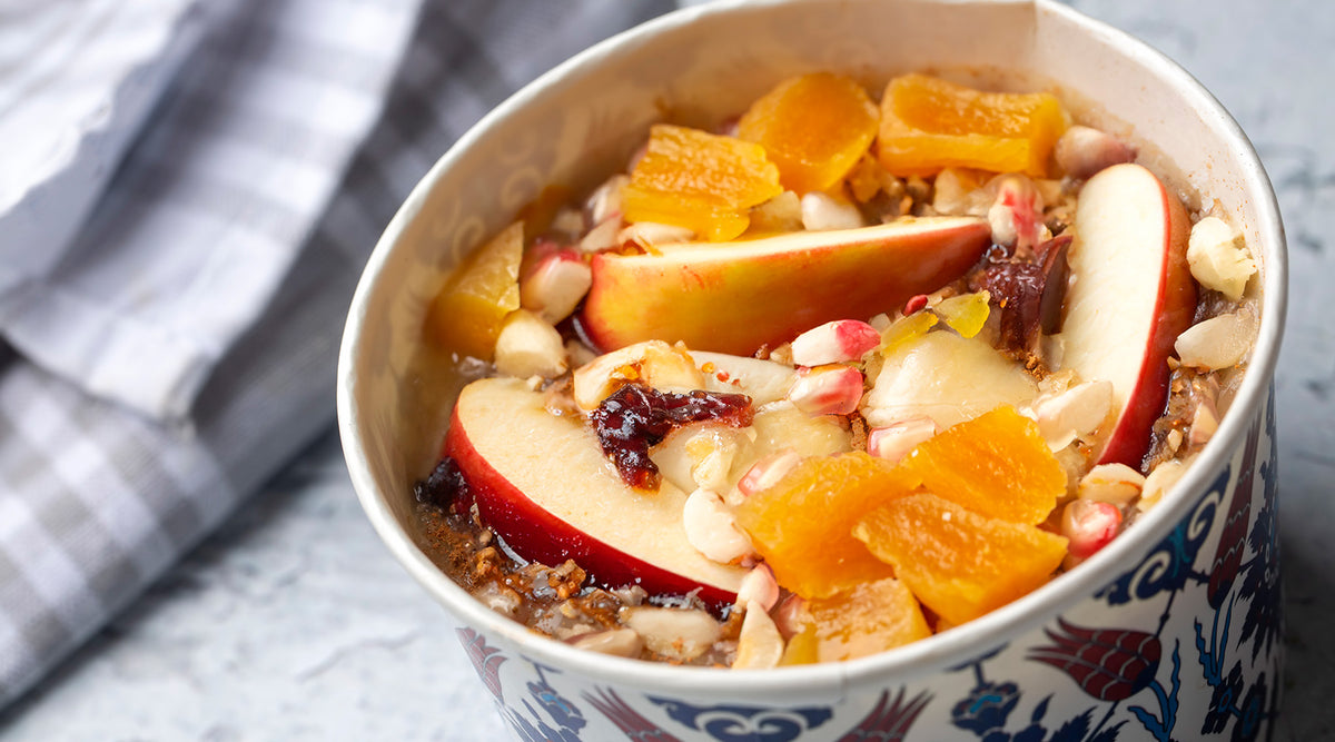 Caramelized Apple Wheat Berry Porridge with Cranberries and Pepitas | Swiss Diamond