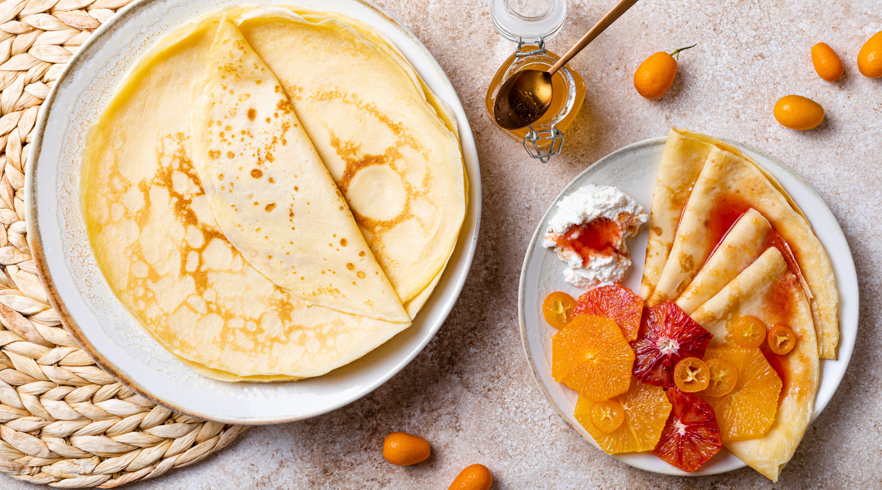 Crepes with Orange Caramel and Mascarpone