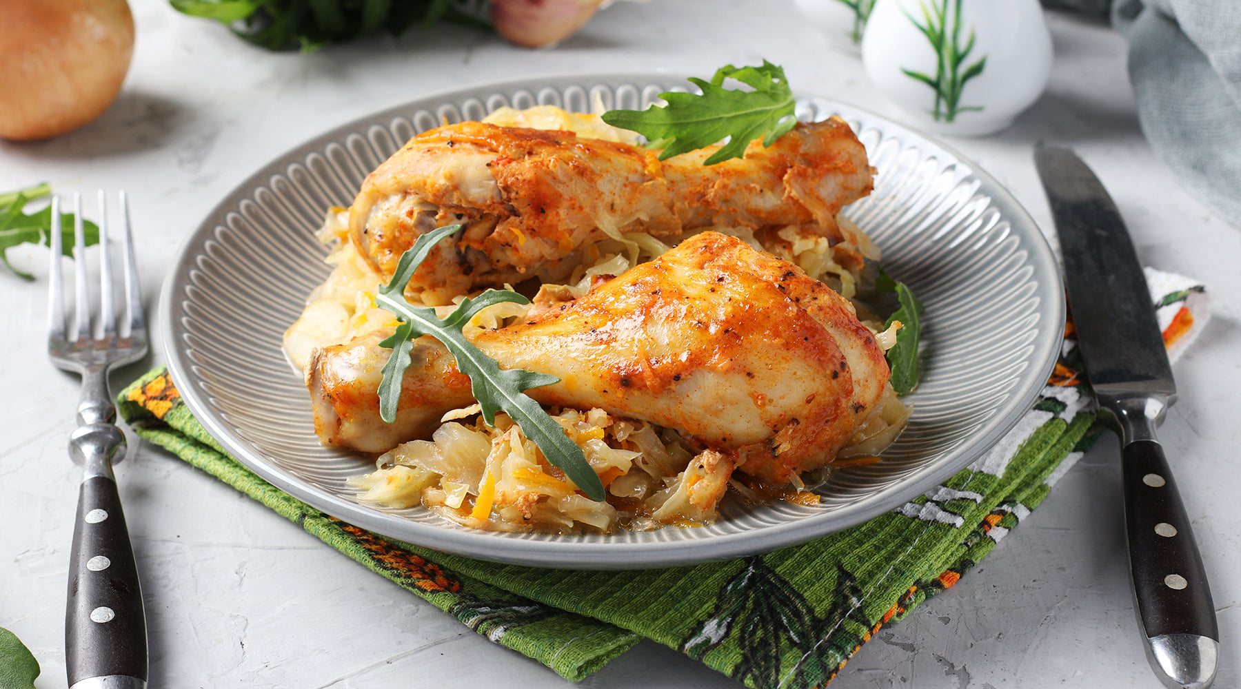 Cider Braised Chicken and Cabbage