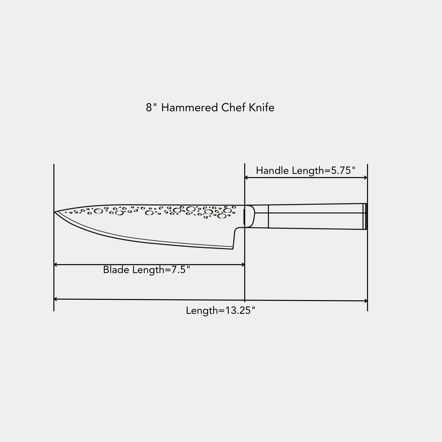 8" Hammered Chef Knife
