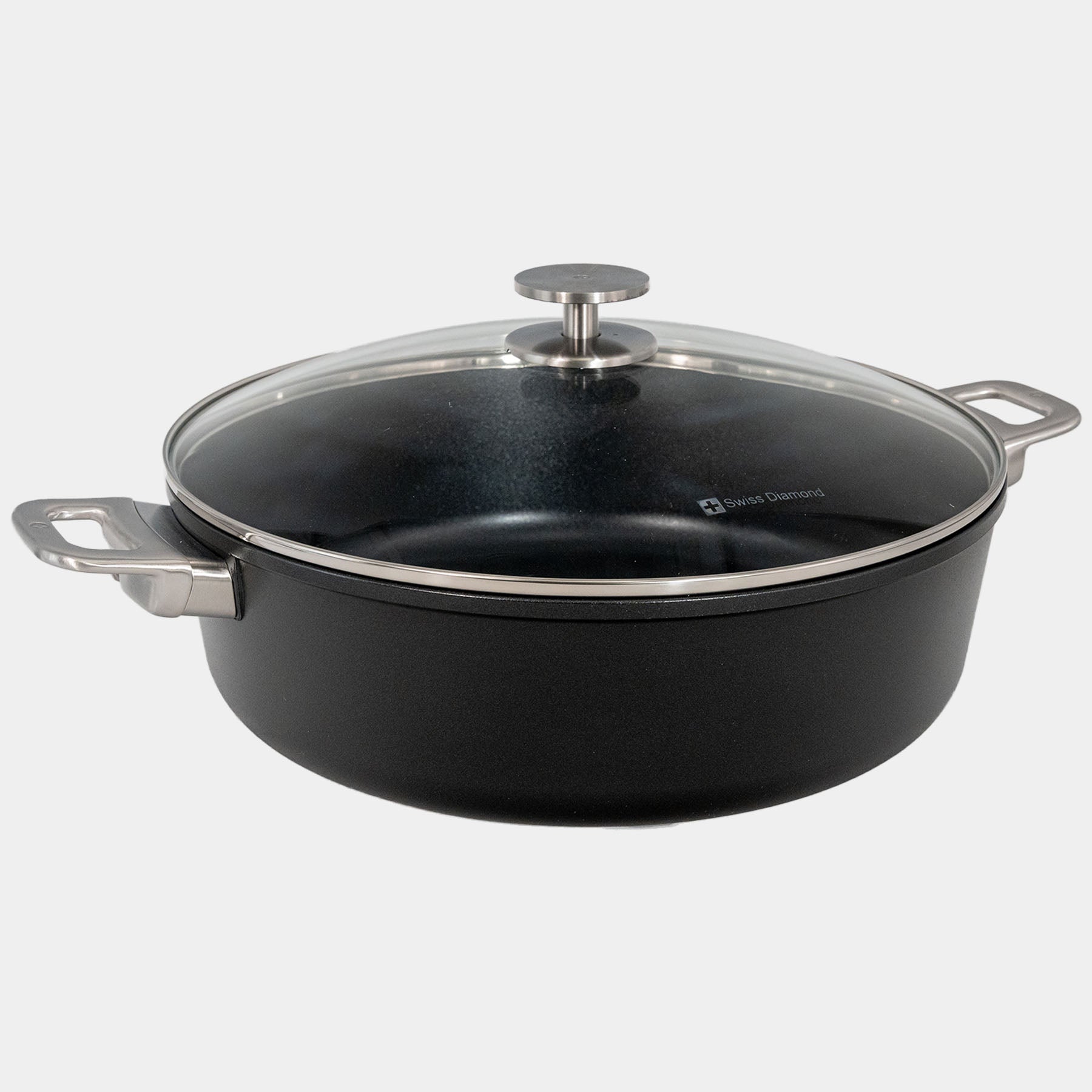 CHD Nonstick 7.2 qt Braiser with Glass Lid angle view