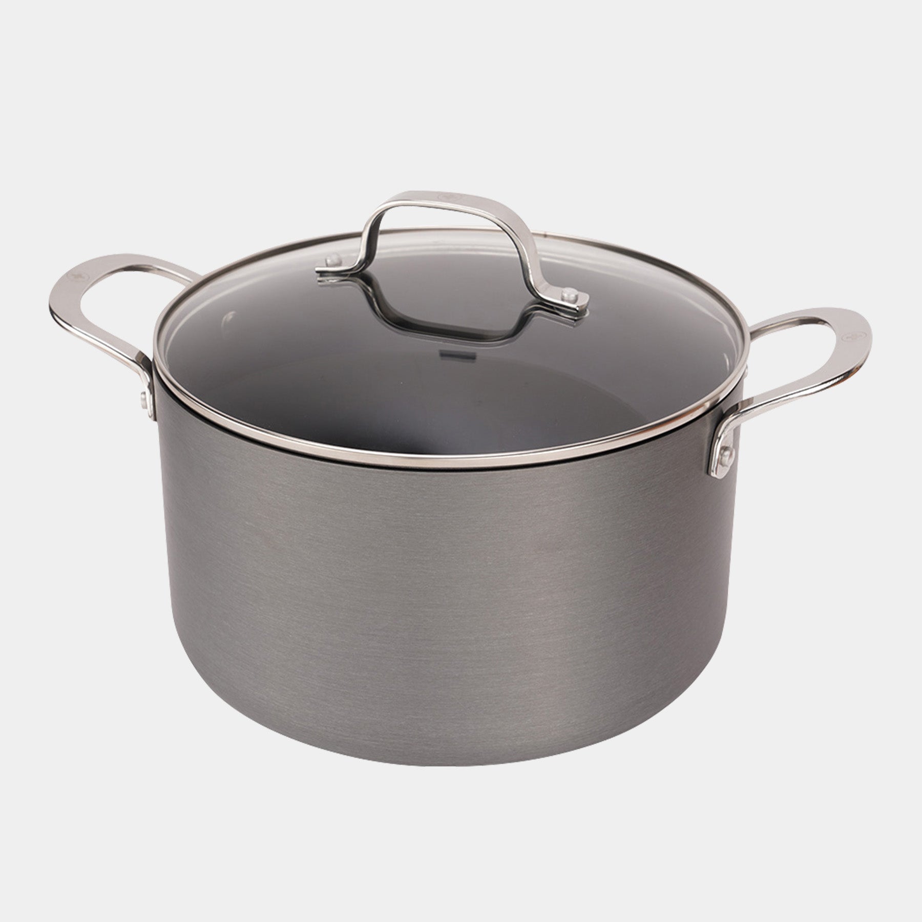 Hard Anodised 8 qt Stock Pot with Glass Lid