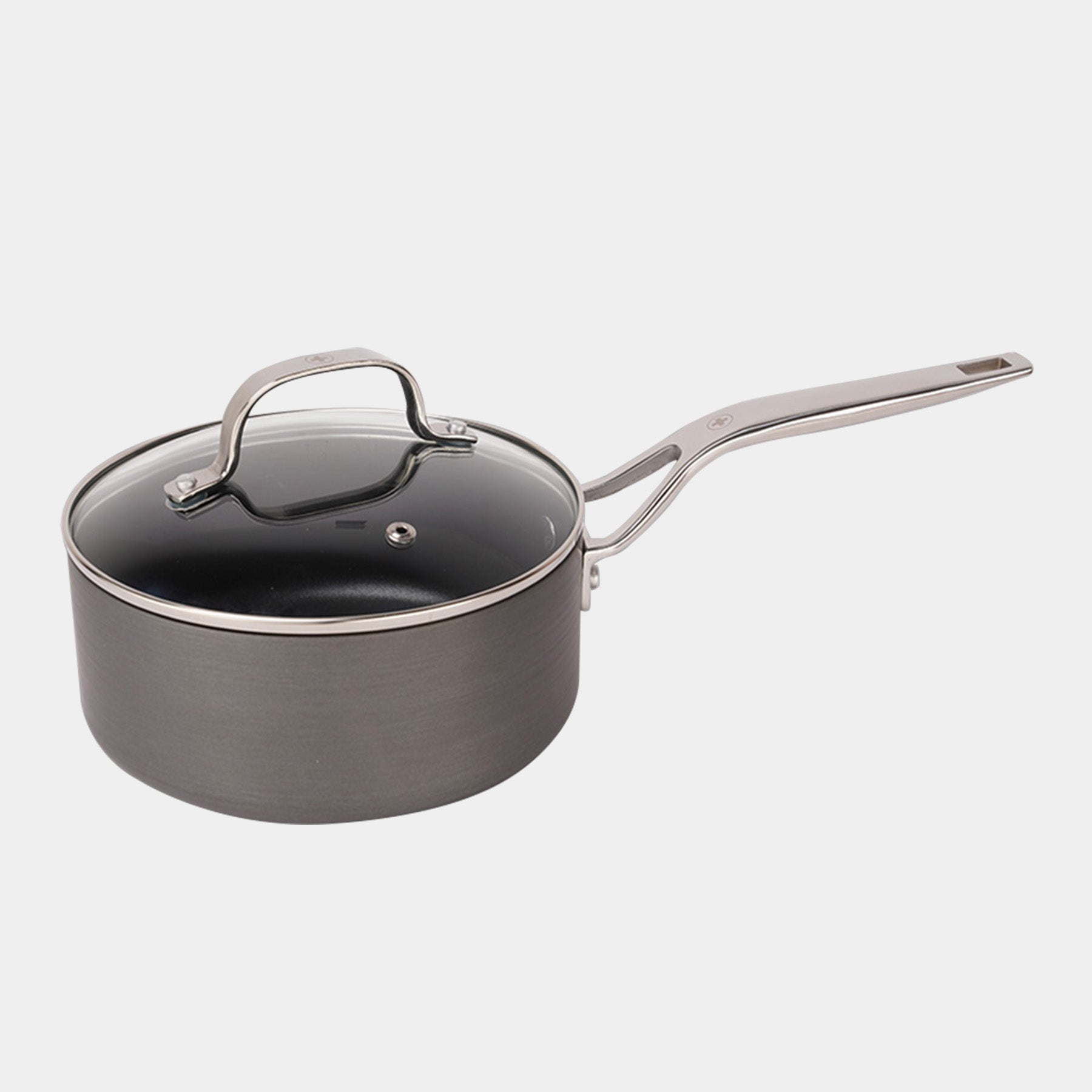 Hard Anodised 3 qt Saucepan with Glass Lid - Induction