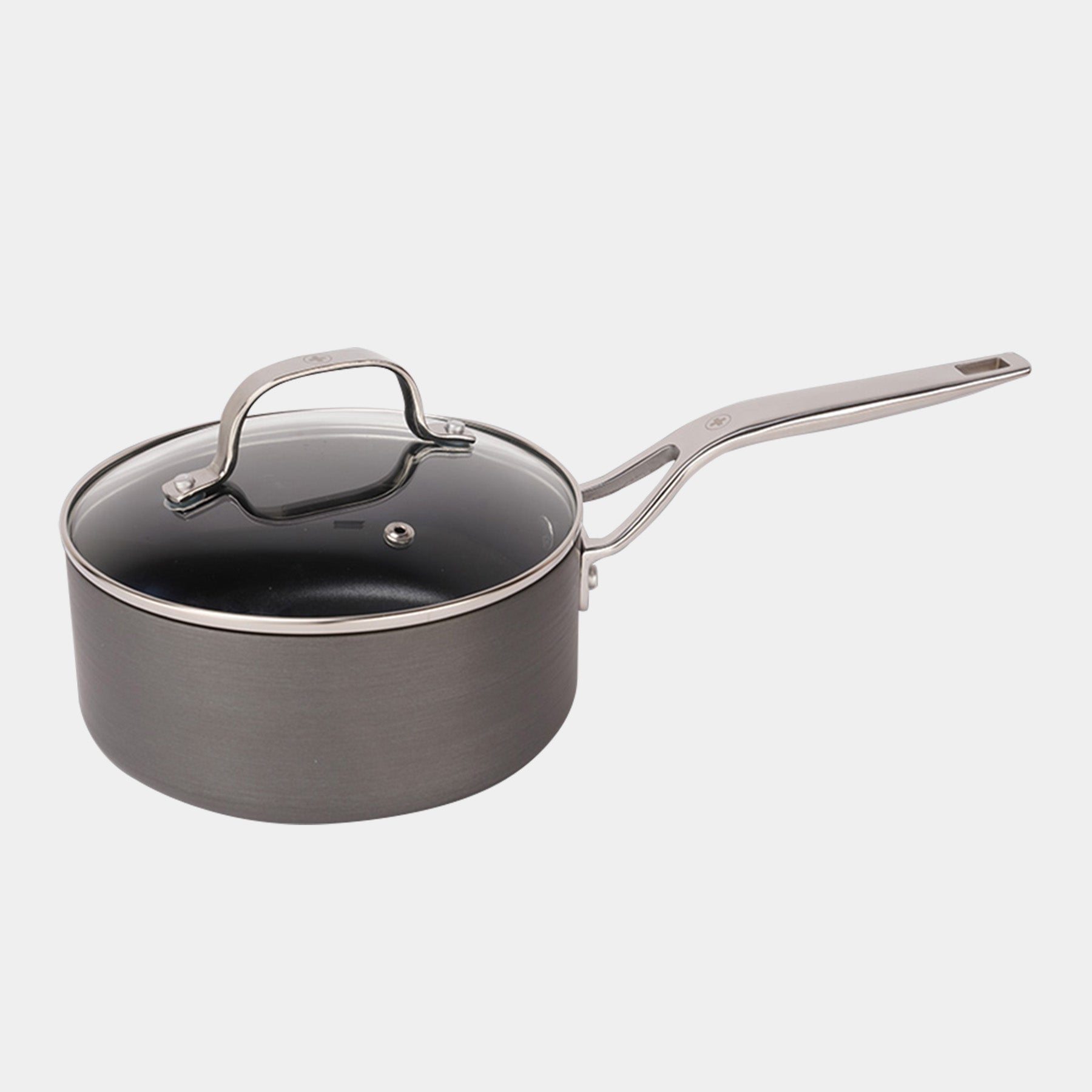 Hard Anodised 2 qt Saucepan with Glass Lid - Induction