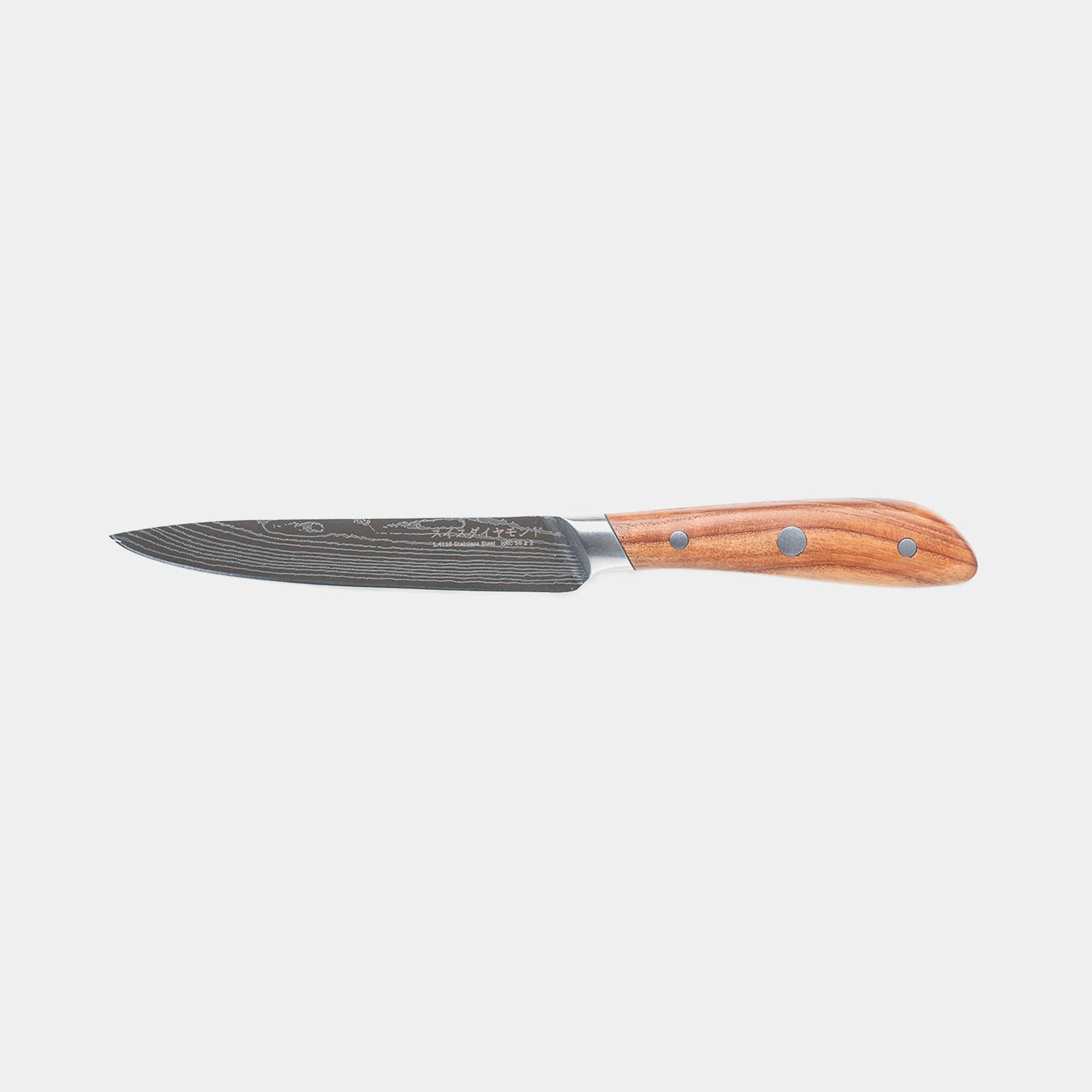 5" Damascus Utility Knife top view