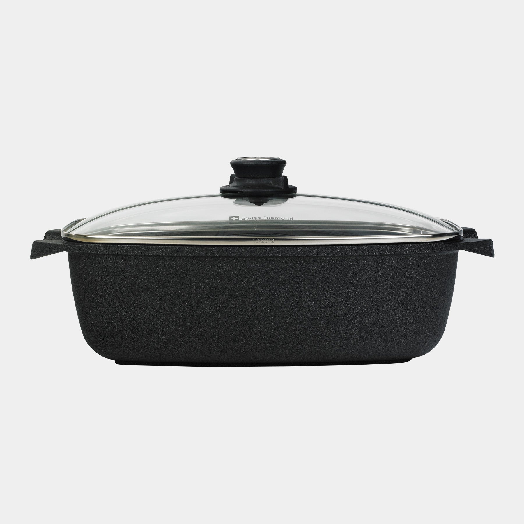 XD Nonstick 5.3 qt Roaster with Glass Lid Side View