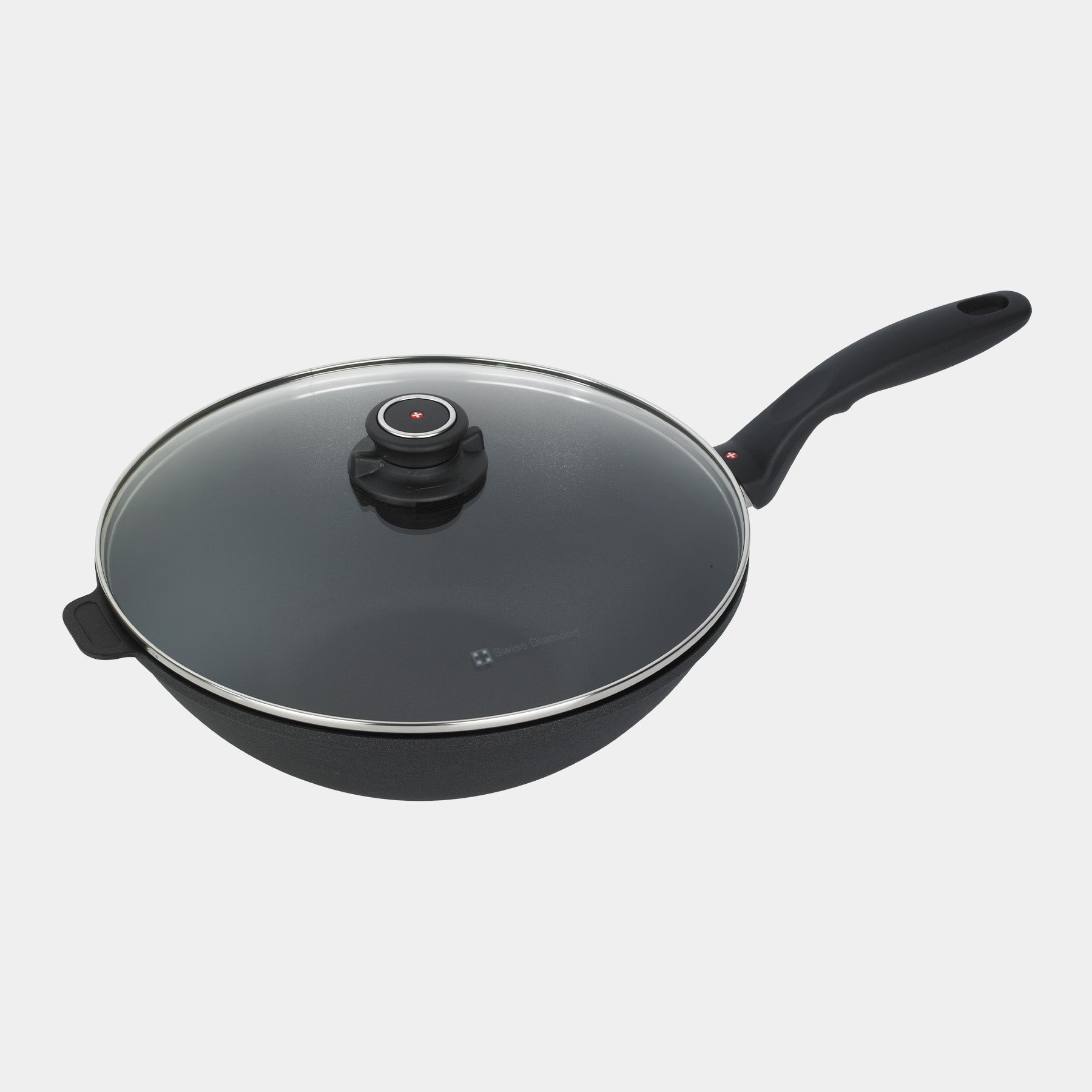 XD Nonstick 11.8" Wok with Glass Lid & Rack