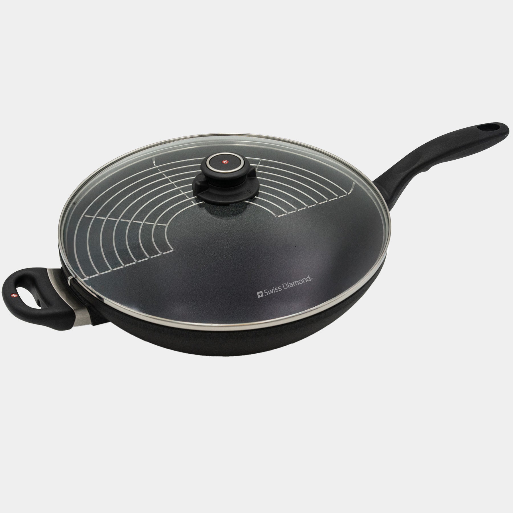 XD Nonstick Wok with Glass Lid - Swiss Diamond