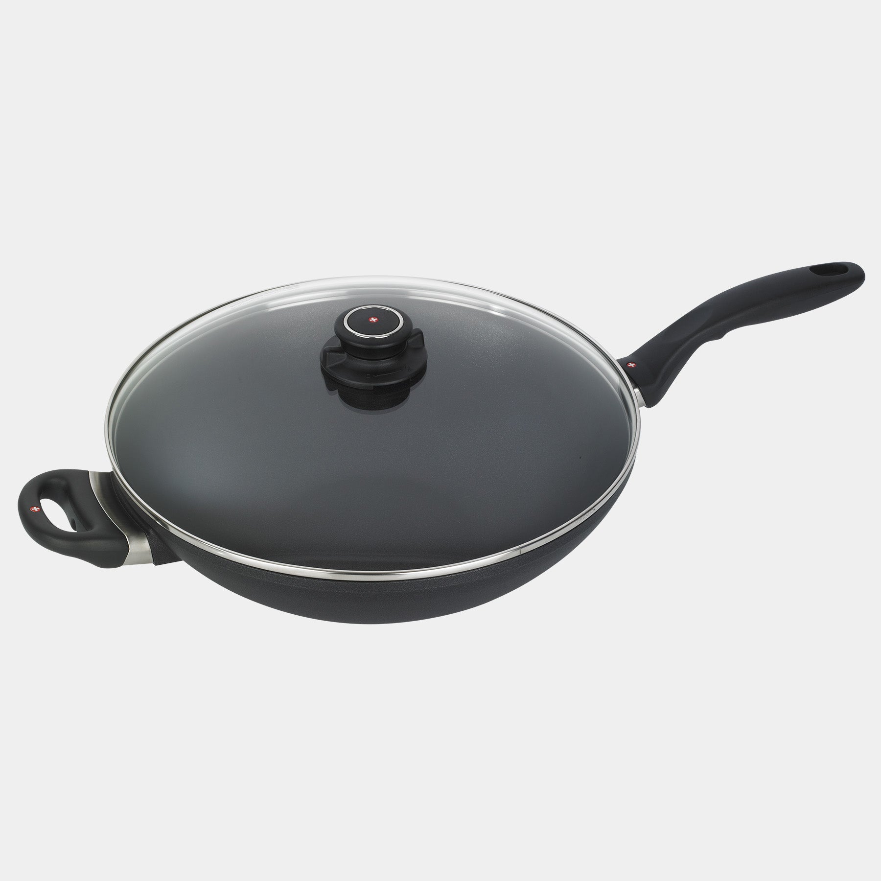 Wok antiadhésif XD avec couvercle en verre