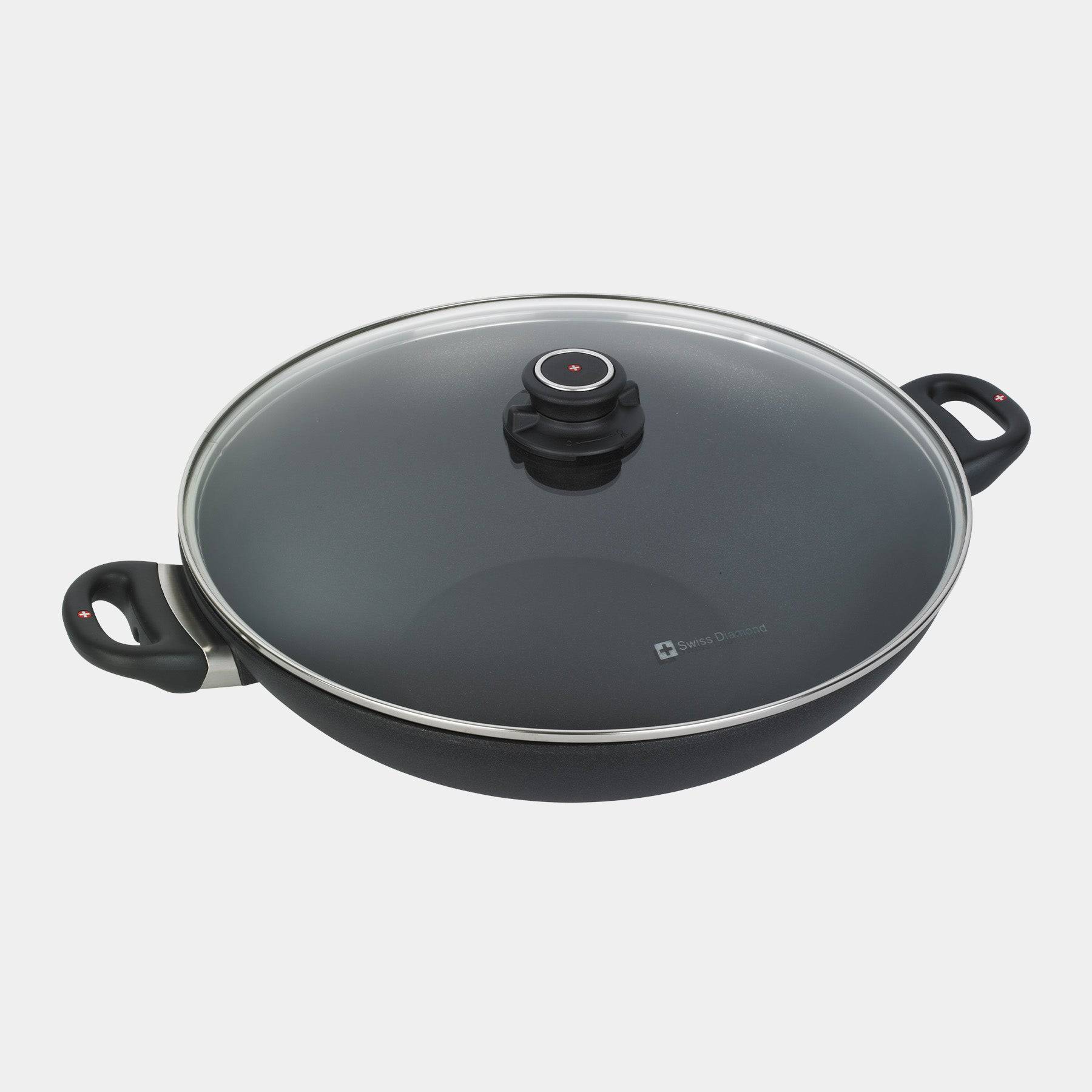 XD Nonstick 14" Wok with Glass Lid & Rack