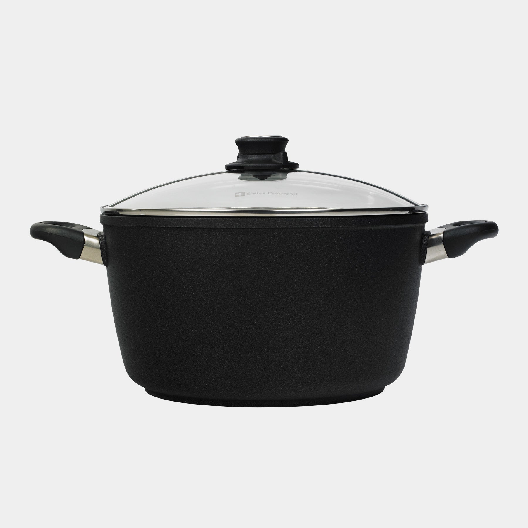 XD Nonstick 5.5 qt Stock Pot with Glass Lid - Induction side view
