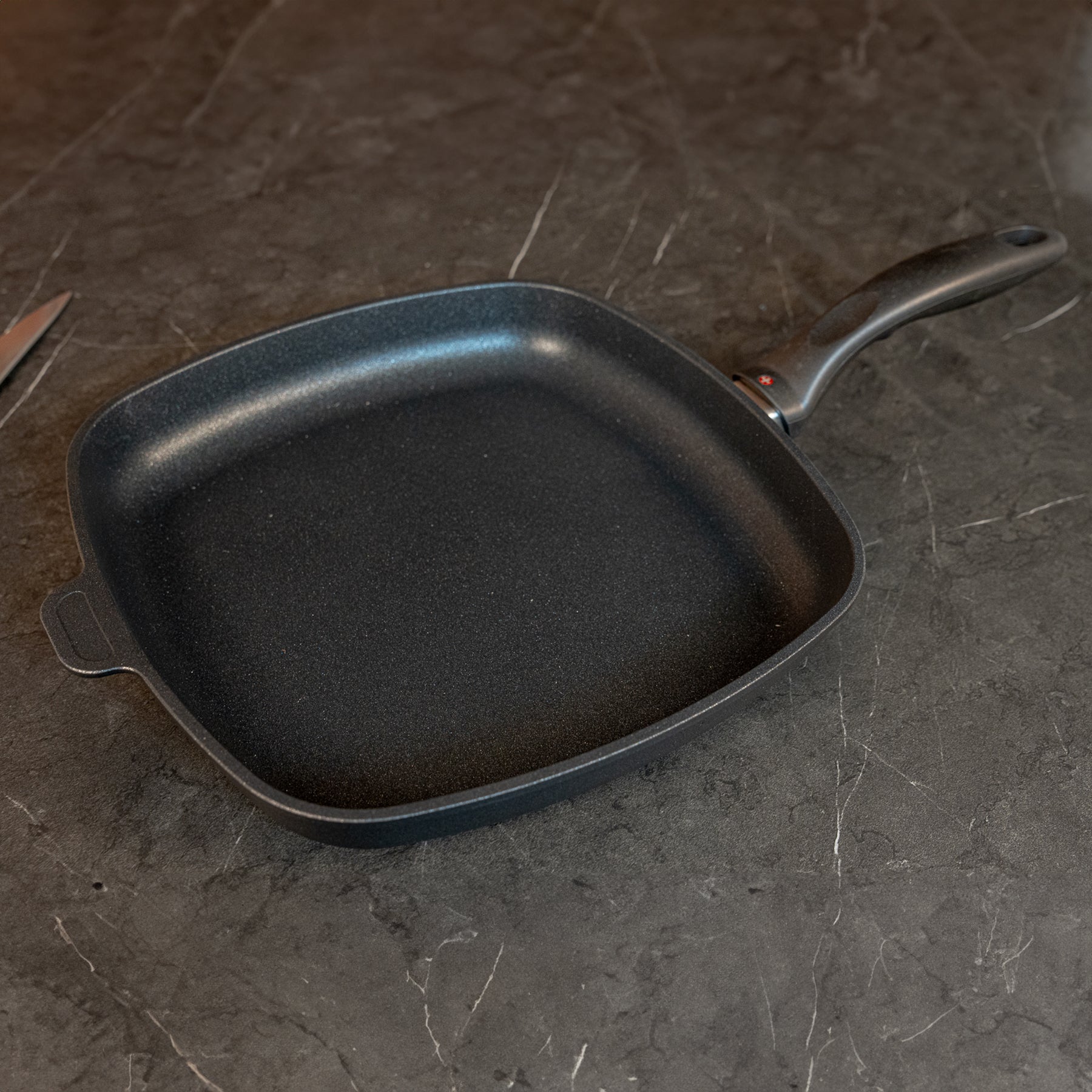 XD Nonstick 11" x 11" Square Fry Pan - Induction in use on black counter top