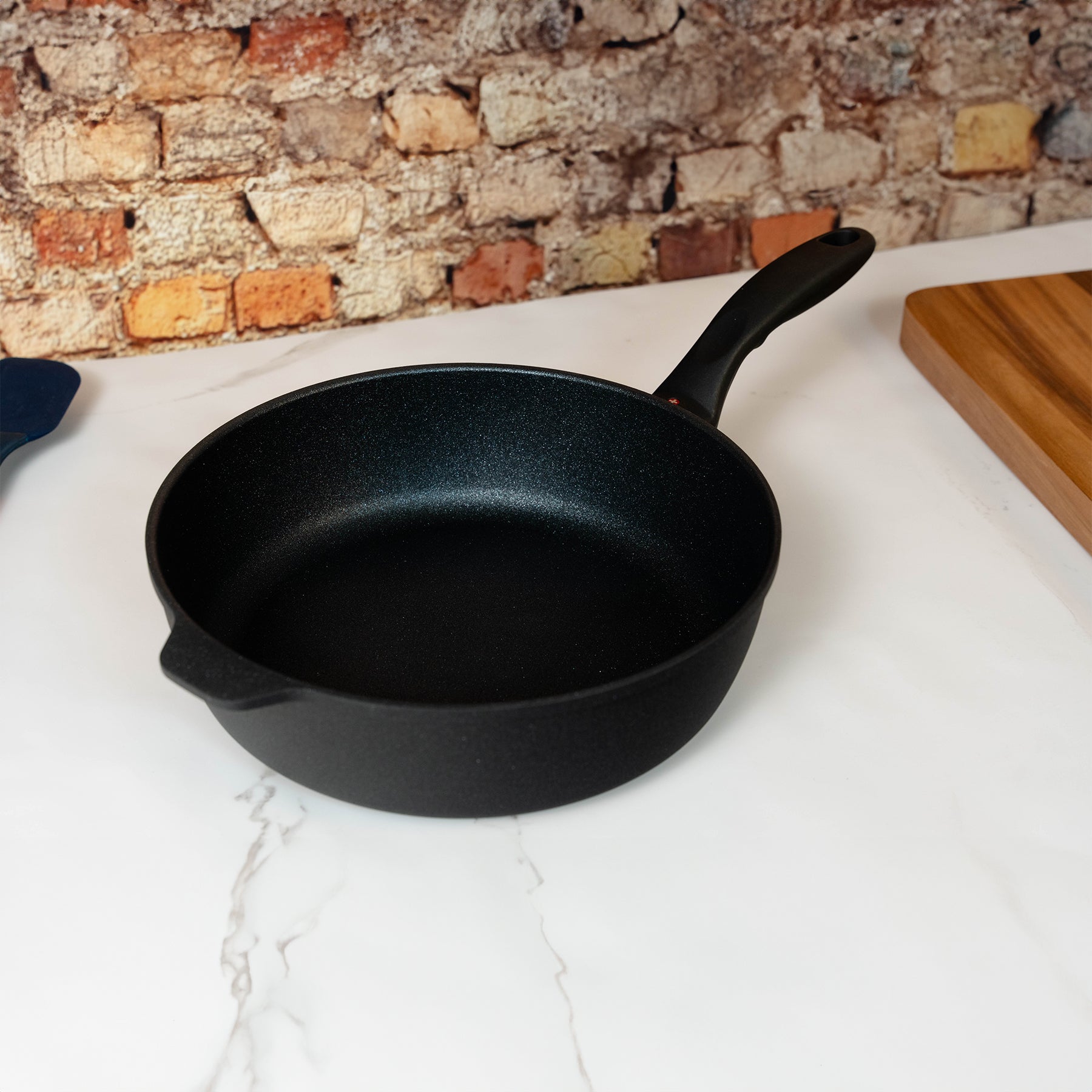 XD Nonstick 3.8 qt Saute Pan - Induction in use on kitchen counter