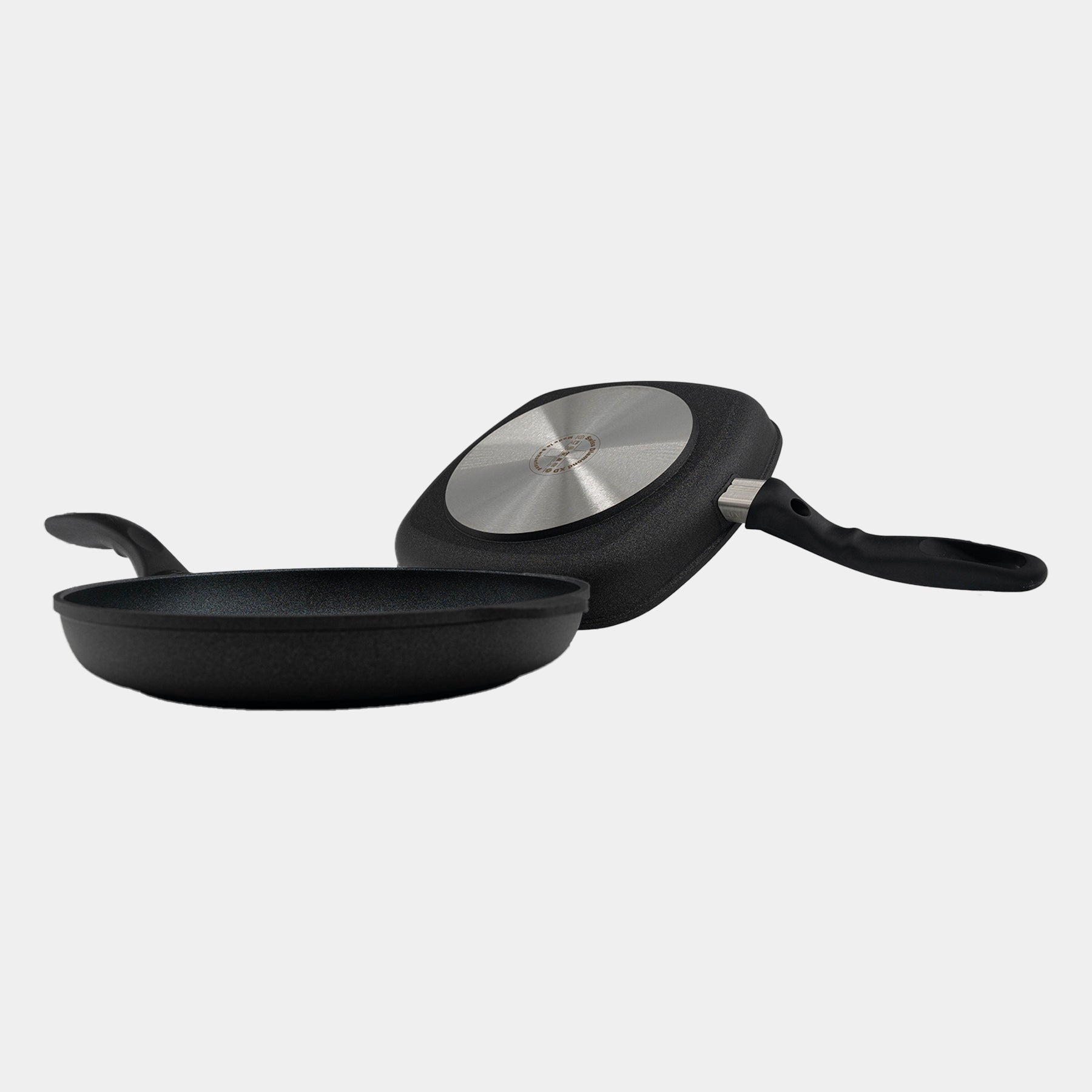 XD Nonstick 2-Piece Set - Fry Pan & Grill Pan - Induction side and bottom view