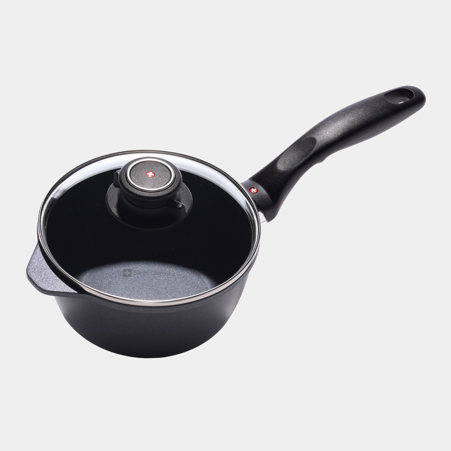 HD Nonstick Saucepan with Glass Lid - Swiss Diamond