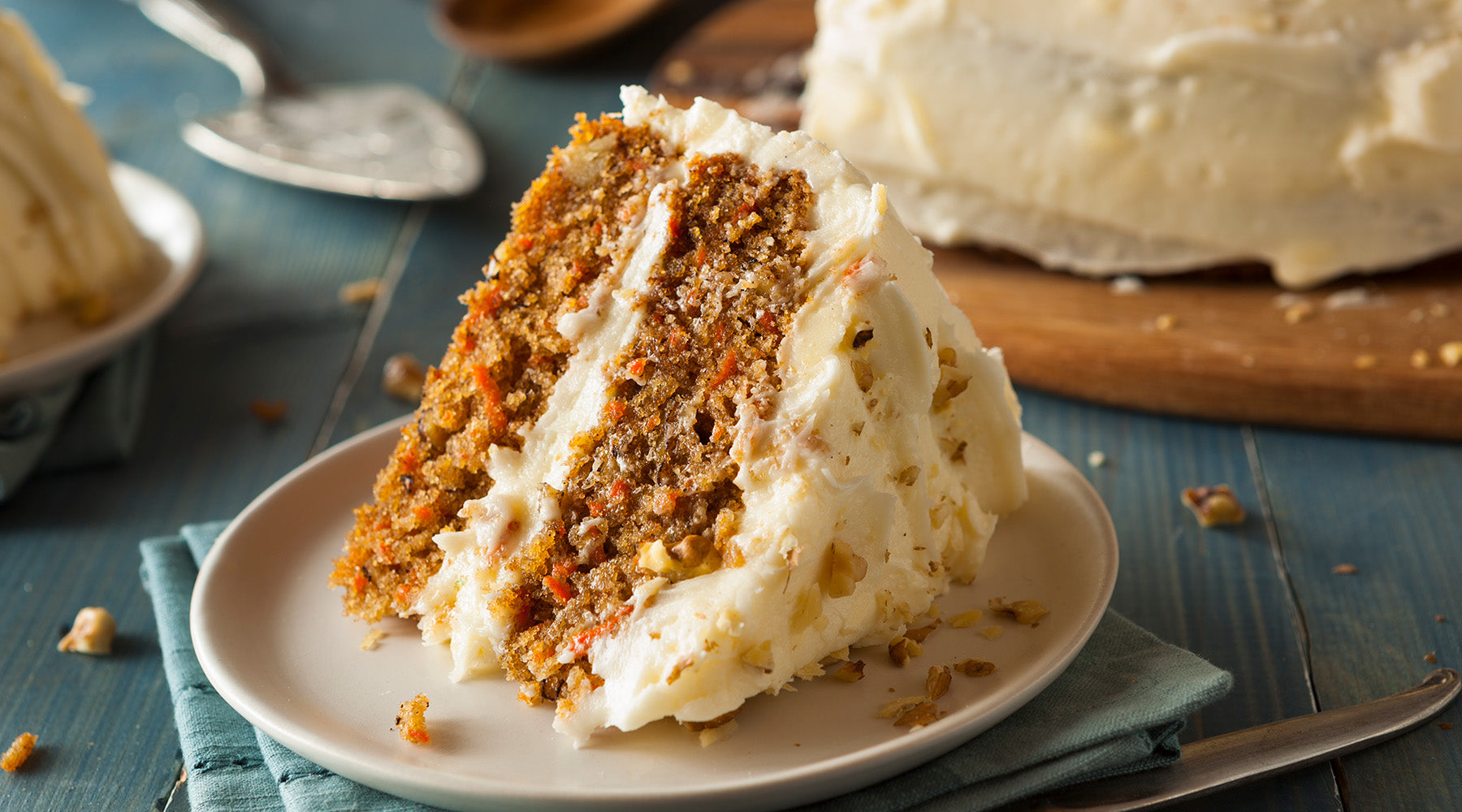 carrot cake slice on a plate