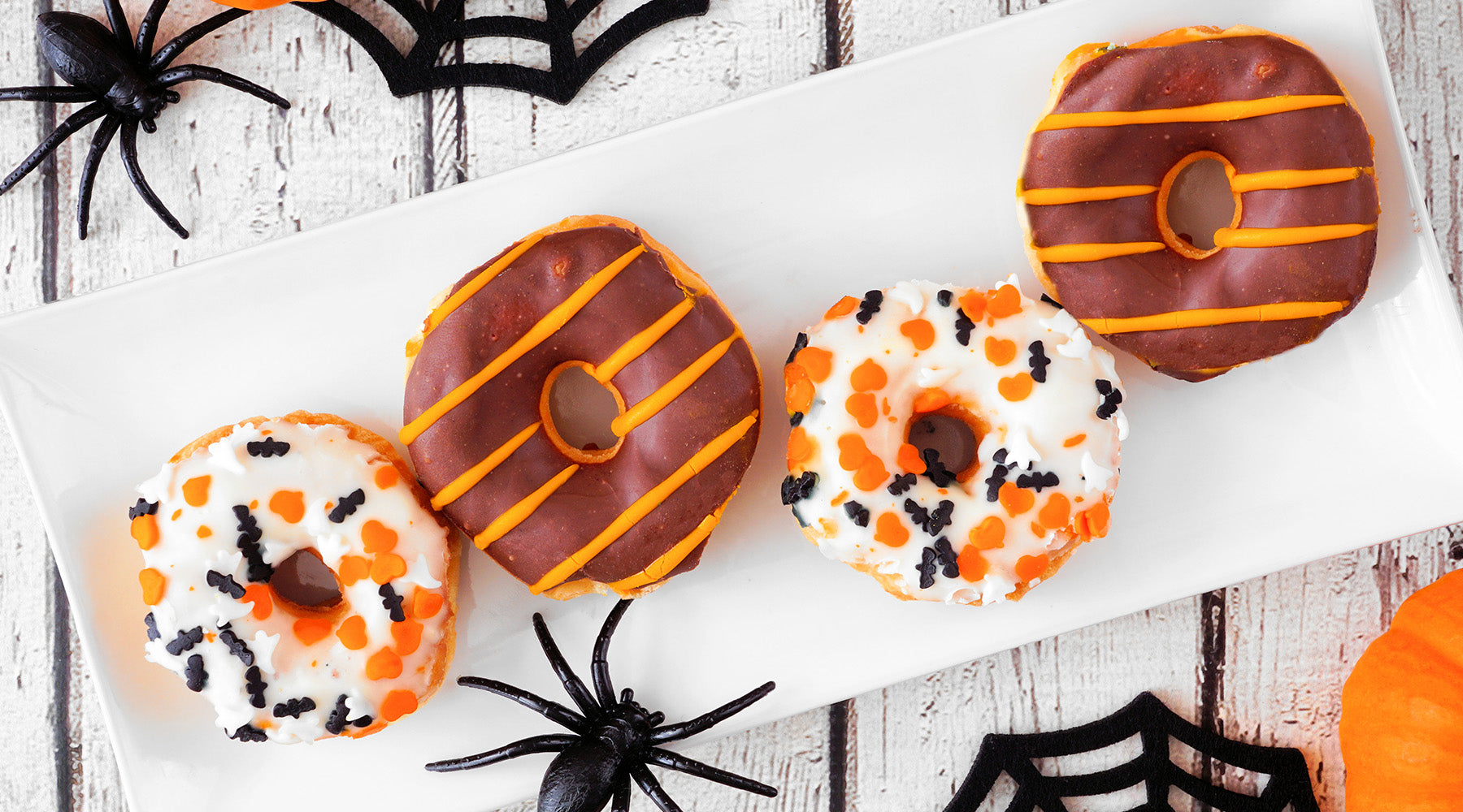 Halloween donuts on a plate