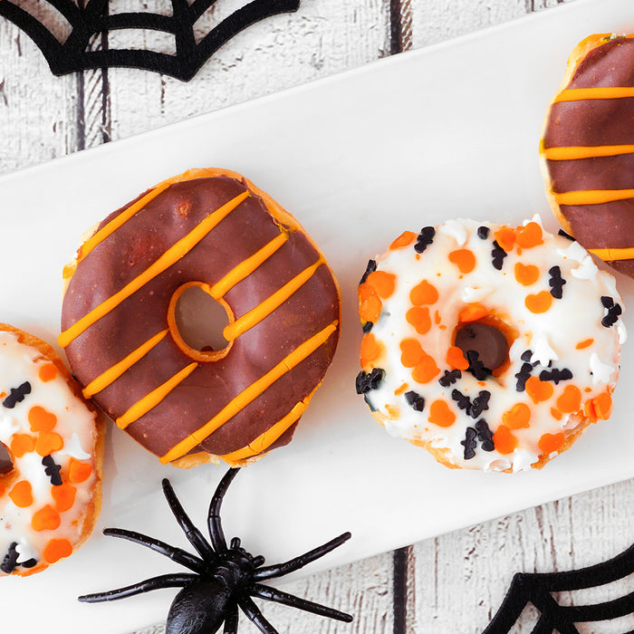 Halloween donuts on a plate