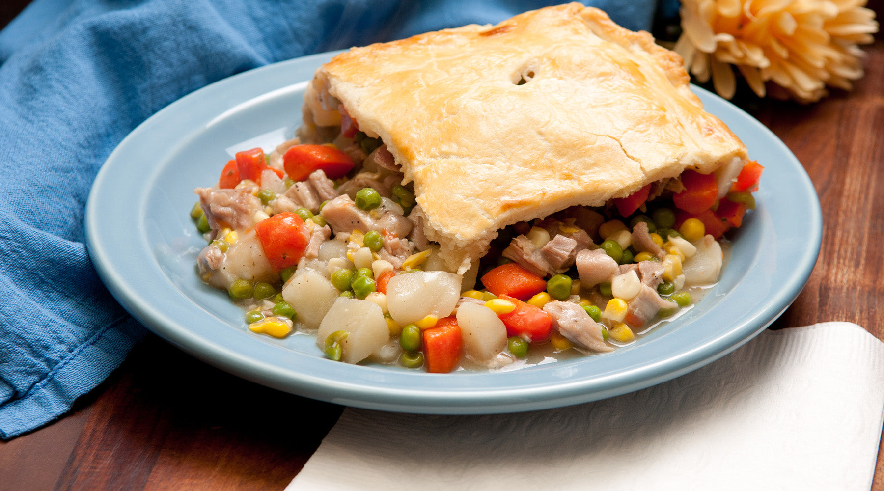 Turkey Pot Pie on a plate