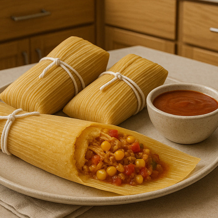 Tamels sitting on a kitchen counter