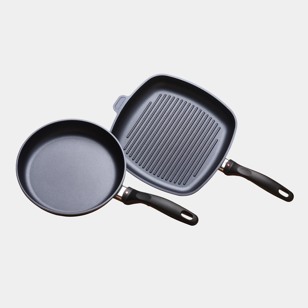 2 Piece Set Fry Pan & Grill Pan Induction Made Switzerland