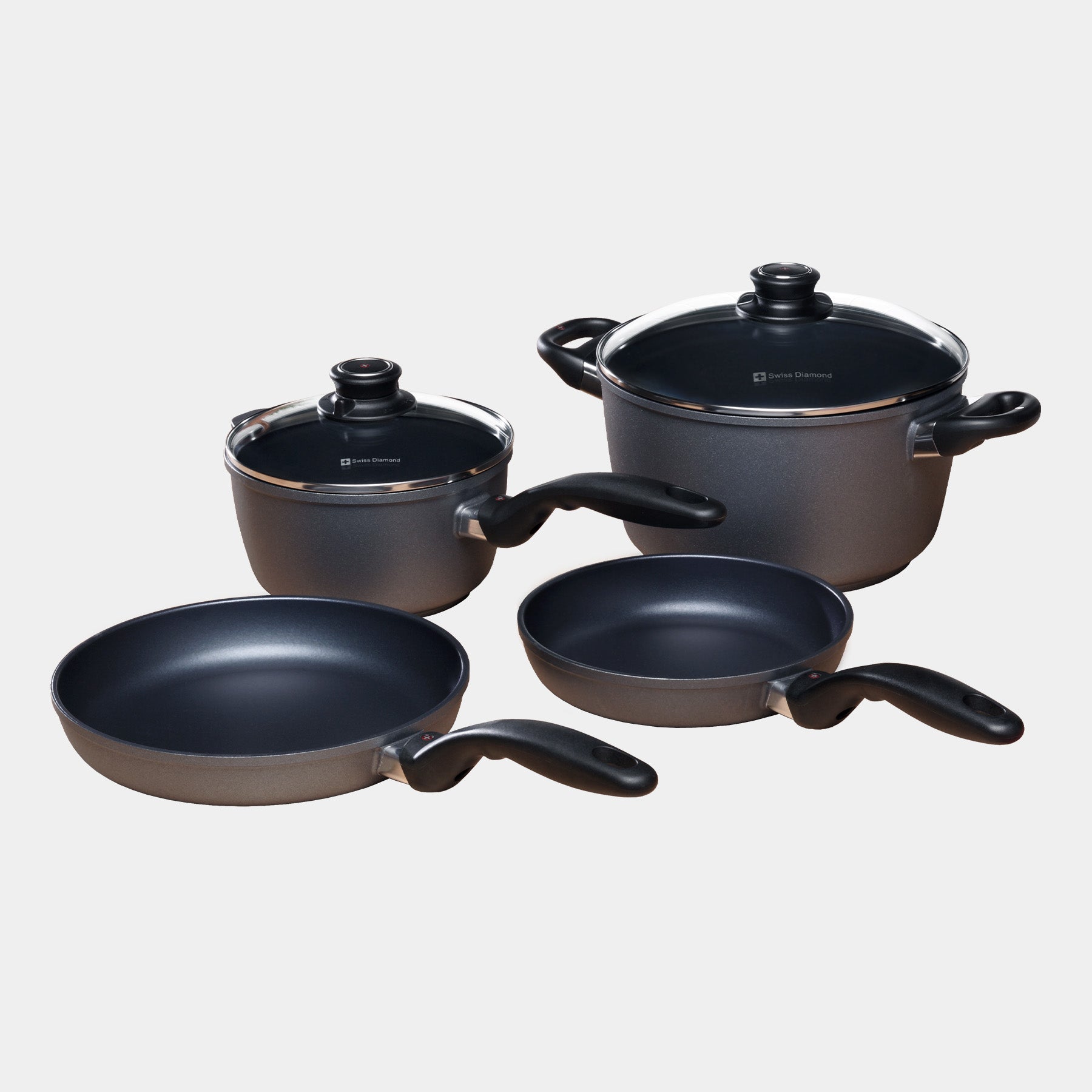 HD Nonstick 6-Piece Set - Newlywed Kitchen Kit Includes: 8" & 9.5" Fry Pans + 2.2 qt Saucepan with Lid + 5.5 qt Soup Pot with Lid