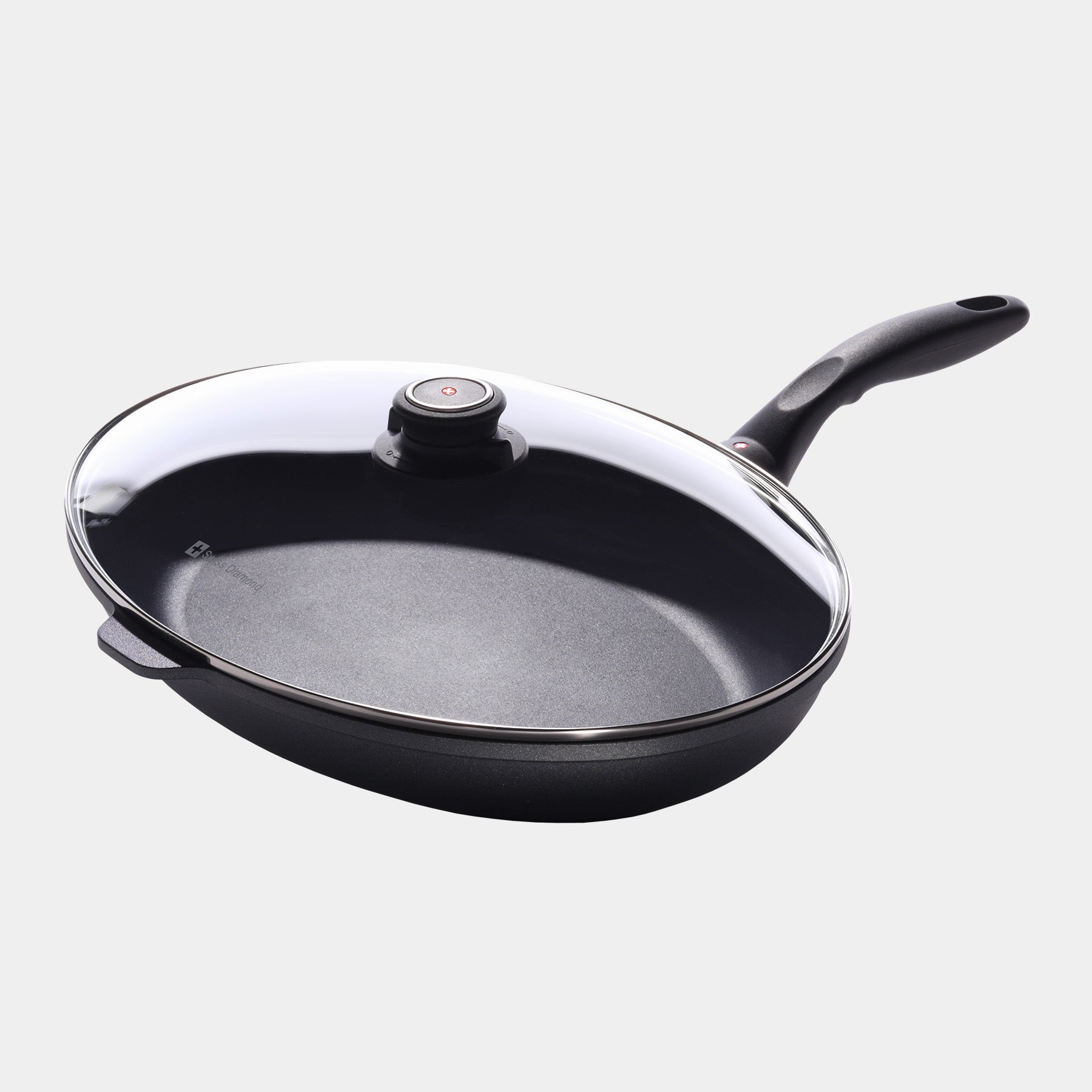 HD Nonstick Oval Fish Pan with Glass Lid