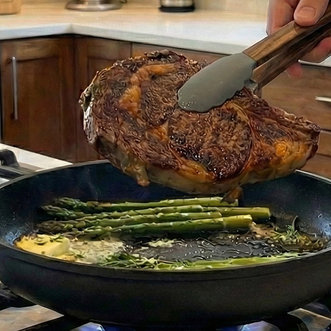 XD+ Nonstick side profile view on white marble kitchen counter