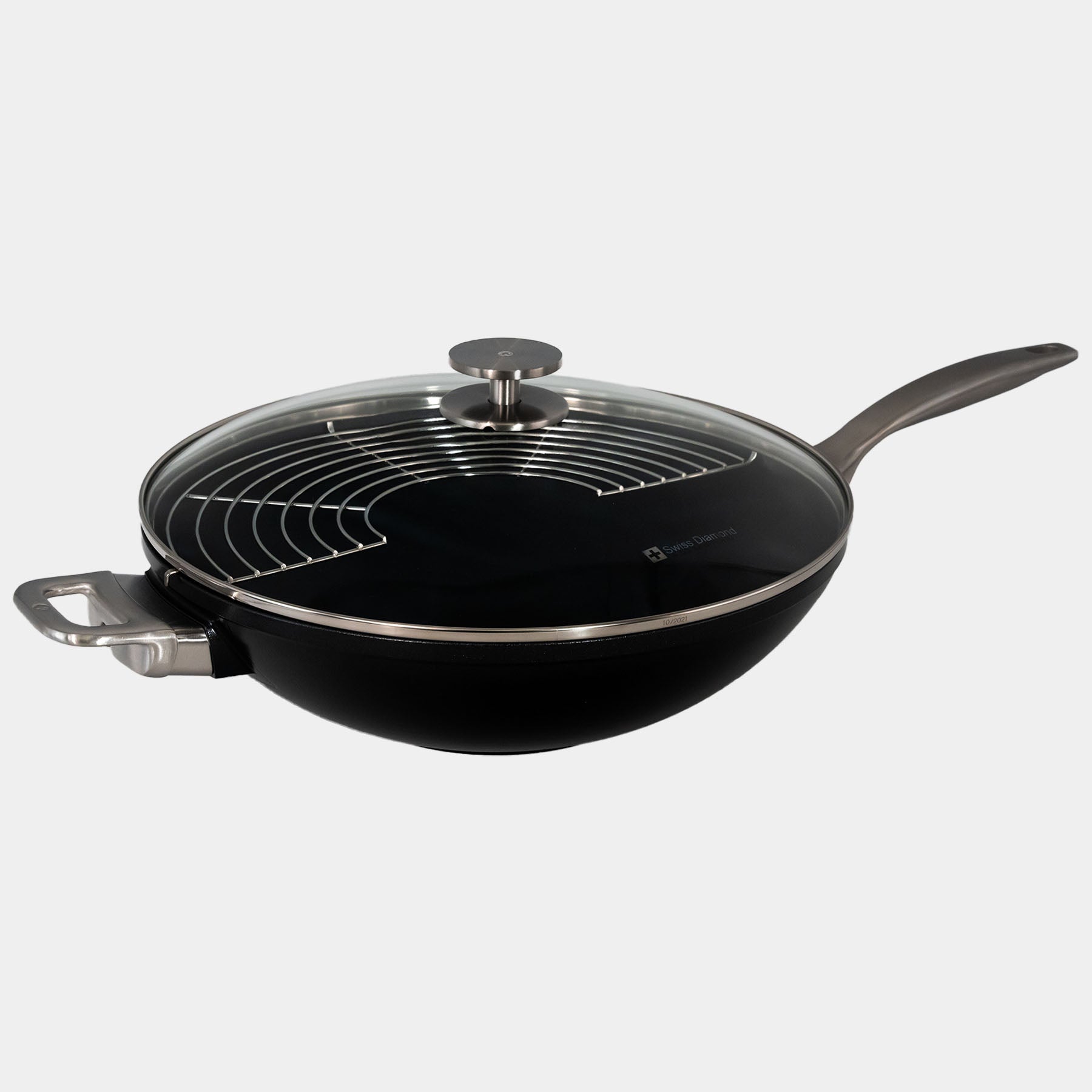 CHD Nonstick 12.5" Wok with Glass Lid