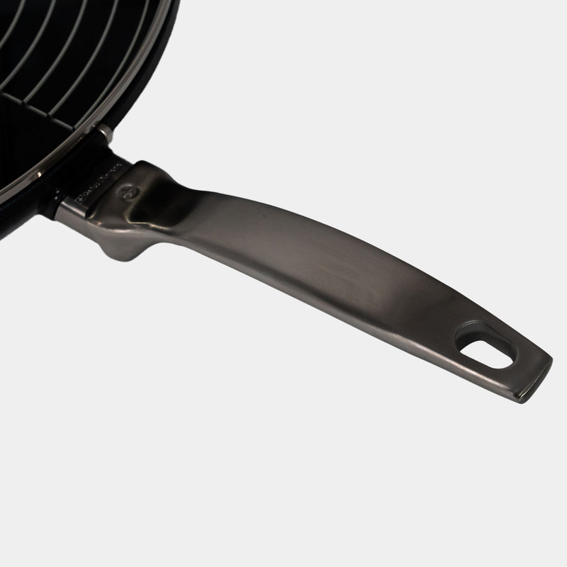 CHD Nonstick 12.5" Wok with Glass Lid close up of handle