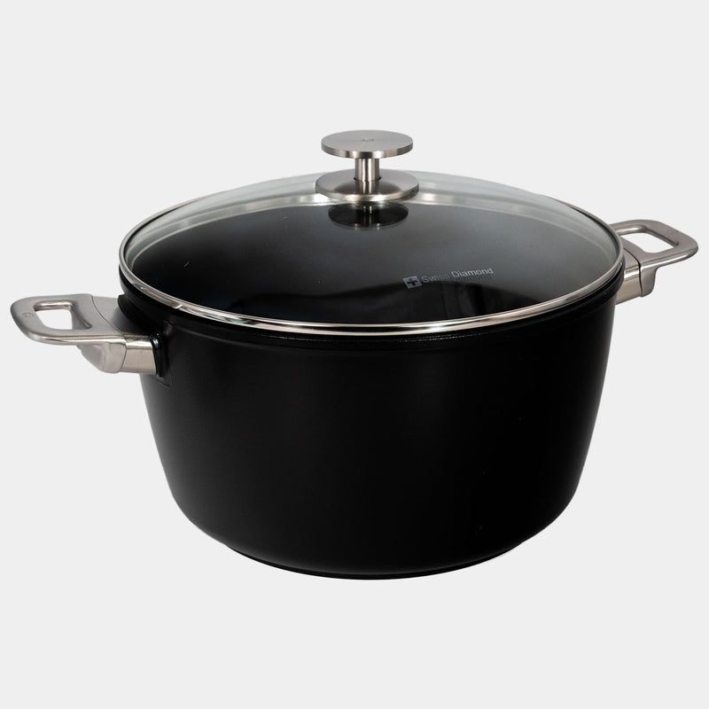 CHD Nonstick 8.5 qt Stock Pot with Glass Lid angle view