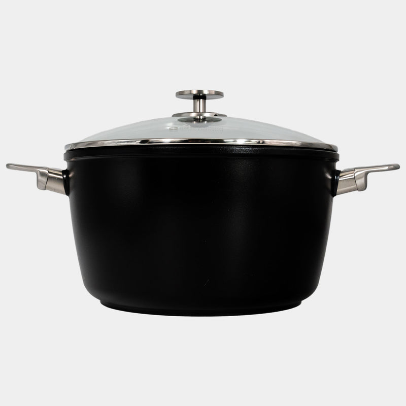 CHD Nonstick 8.5 qt Stock Pot with Glass Lid side view