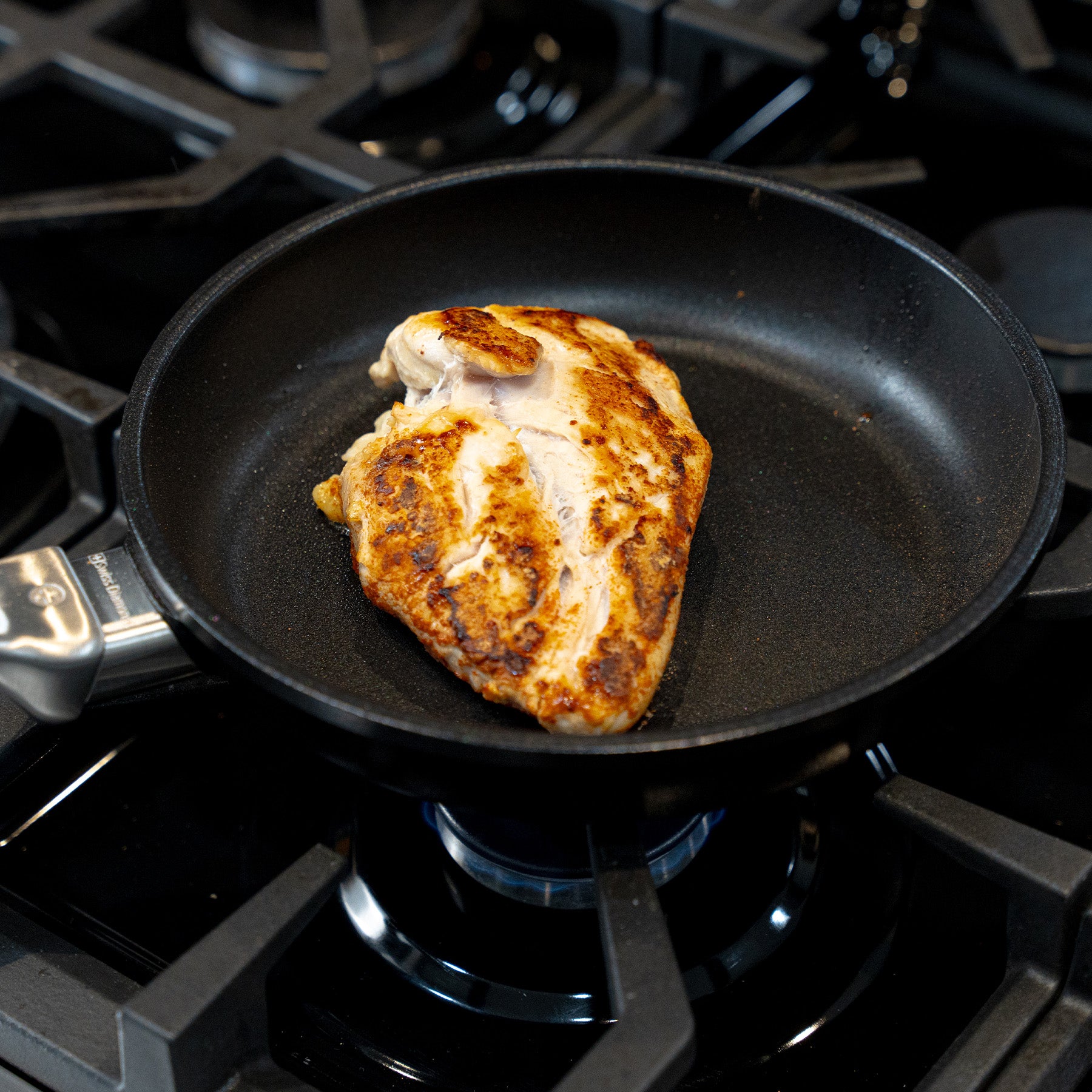 CHD Nonstick 8" Fry Pan on gas stove top with food inside