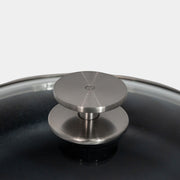 CHD Nonstick 3.7 qt Sauteuse with Glass Lid close up of knob