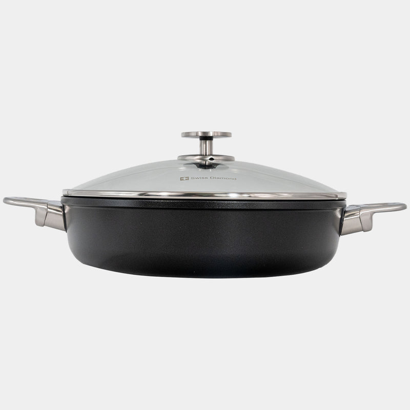 CHD Nonstick 3.7 qt Sauteuse with Glass Lid side view