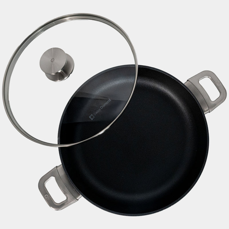 CHD Nonstick 3.7 qt Sauteuse with Glass Lid top view