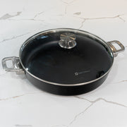 CHD Nonstick 4.8 qt Sauteuse with Glass Lid on marble kitchen counter