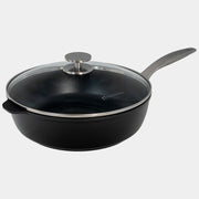 CHD Nonstick 4.3 qt Saute Pan with glass lid angle view