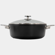CHD Nonstick 5.3 qt Braiser with Glass Lid side view