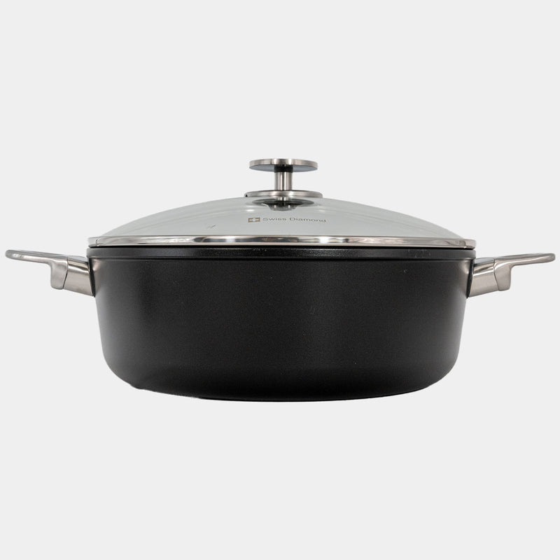 CHD Nonstick 5.3 qt Braiser with Glass Lid side view