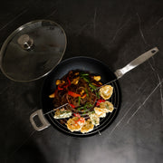 CXD PFAS Free Nonstick  Wok with Lid and Rack - 12.5" (32 cm), 5.3 QT (5 L) - Swiss Diamond