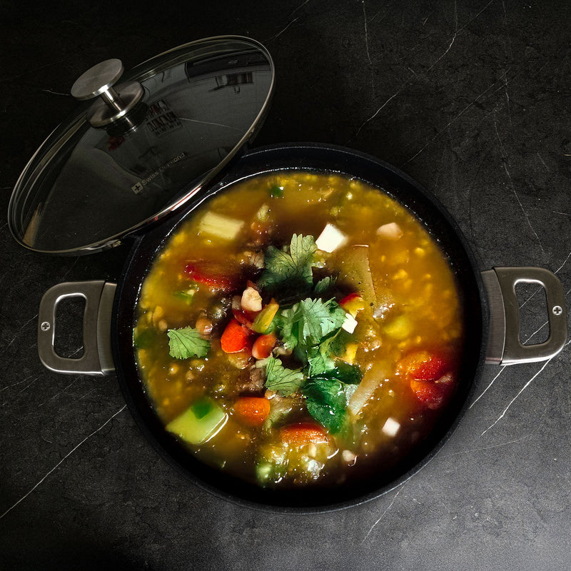 CXD PFAS Free Nonstick Stock Pot with Glass Lid - Swiss Diamond