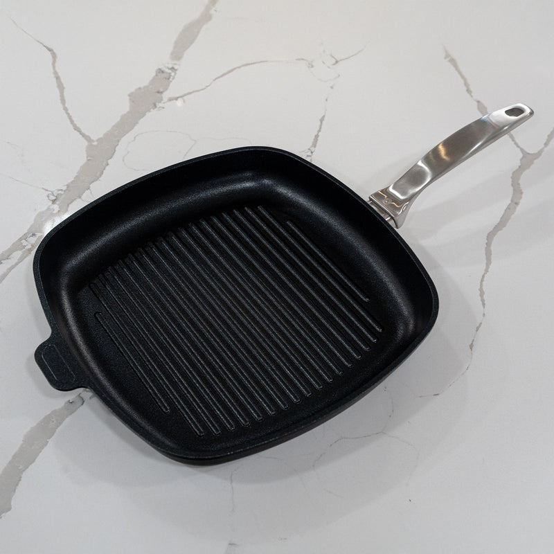 CXD PFAS Free Nonstick Square Grill Pan - 11" x 11" (28 cm x 28 cm) - Swiss Diamond