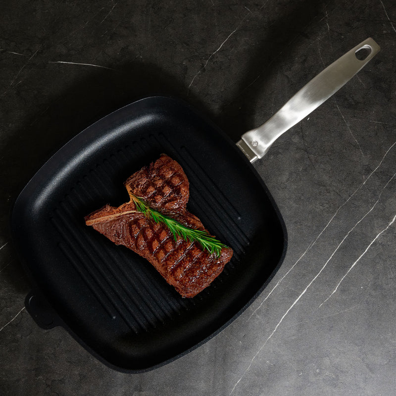 CXD PFAS Free Nonstick Square Grill Pan - 11" x 11" (28 cm x 28 cm) - Swiss Diamond