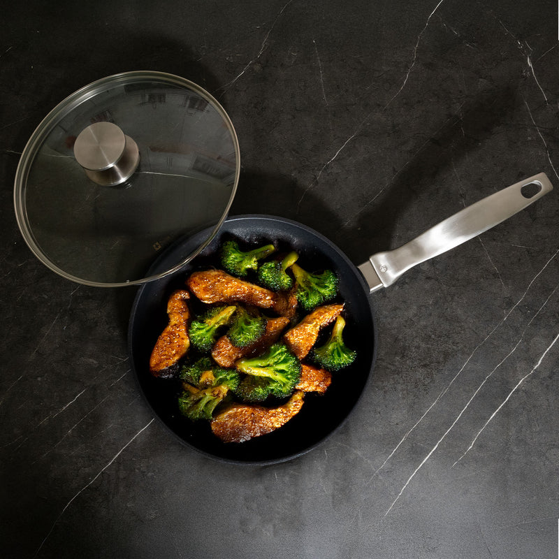 CXD PFAS Free Nonstick Fry Pan with Glass Lid - Swiss Diamond