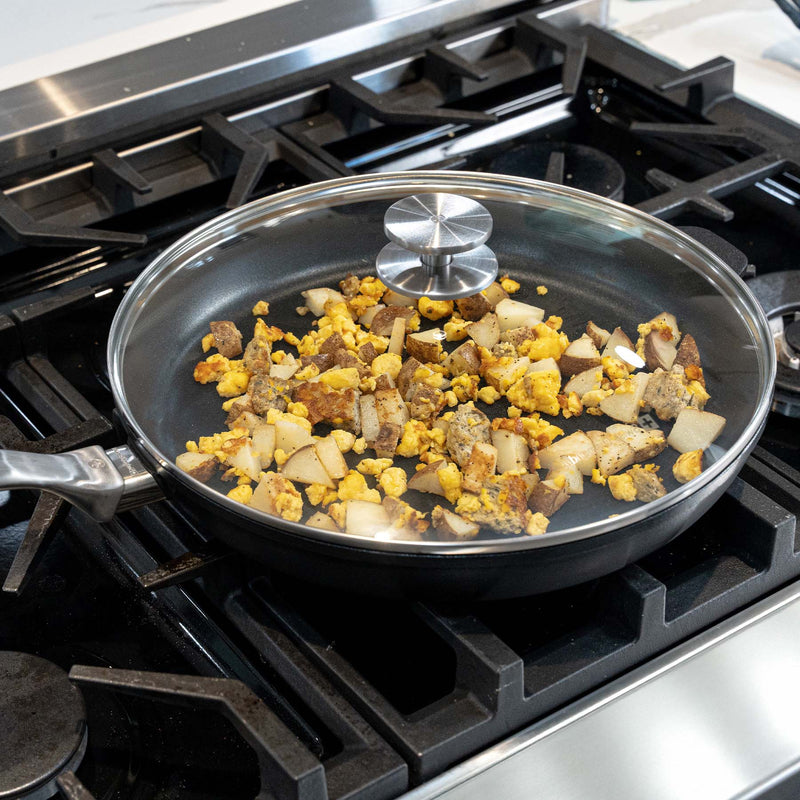 CXD PFAS Free Nonstick Fry Pan with Glass Lid - Swiss Diamond