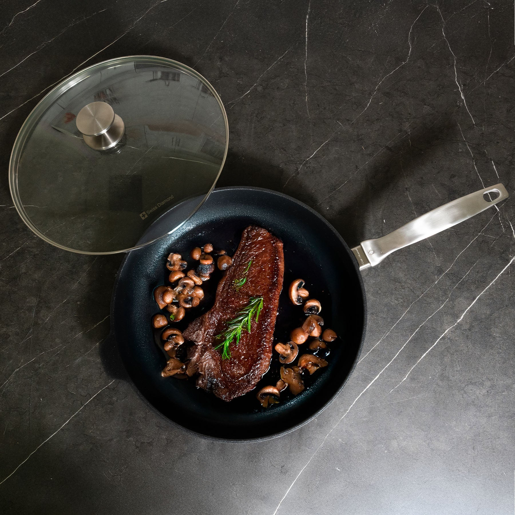 CXD PFAS Free Nonstick Fry Pan with Glass Lid
