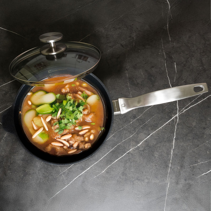 CXD PFAS Free Nonstick Saucepan with Glass Lid - Swiss Diamond