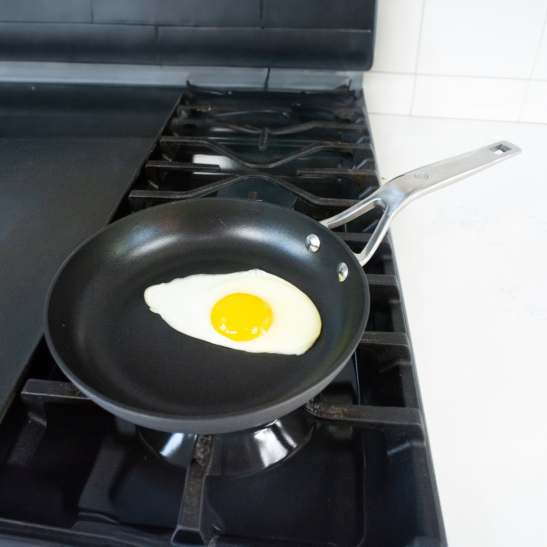 Hard Anodised Nonstick Fry Pan in use on stove top