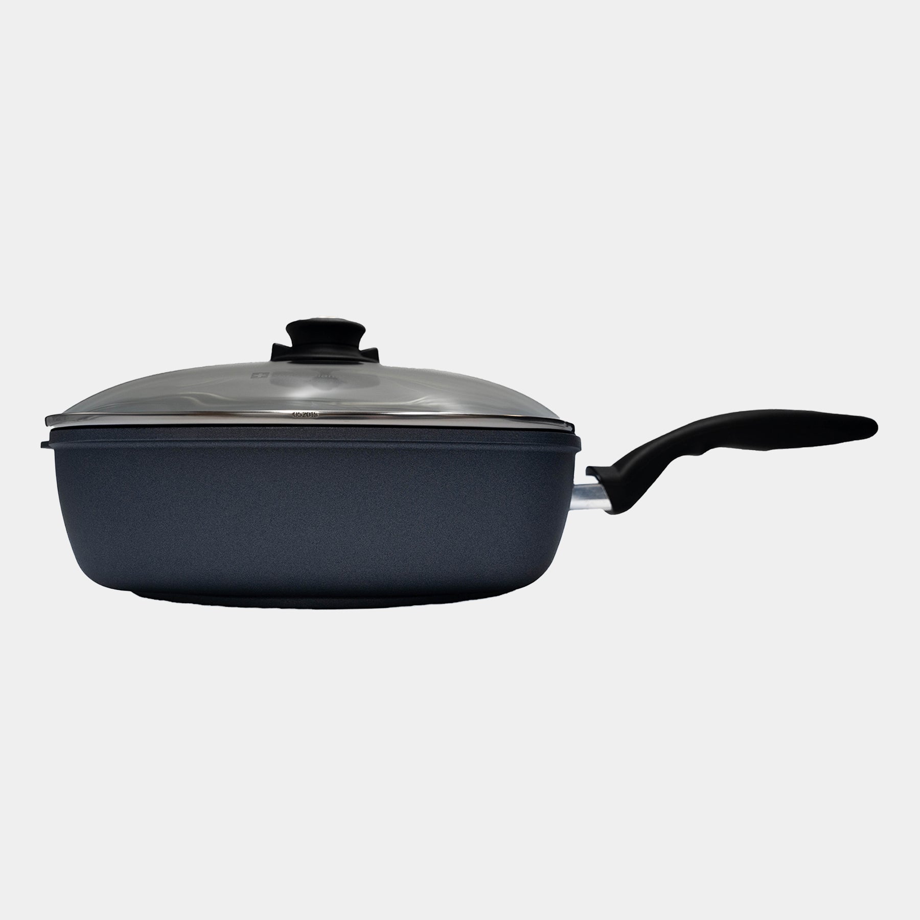 HD Nonstick Square Saute Pan with Glass Lid side view